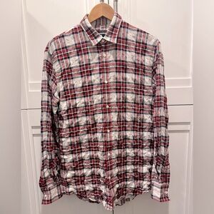 DSquared2 Crinkled Plaid Button Up Shirt - IT 46 / Small